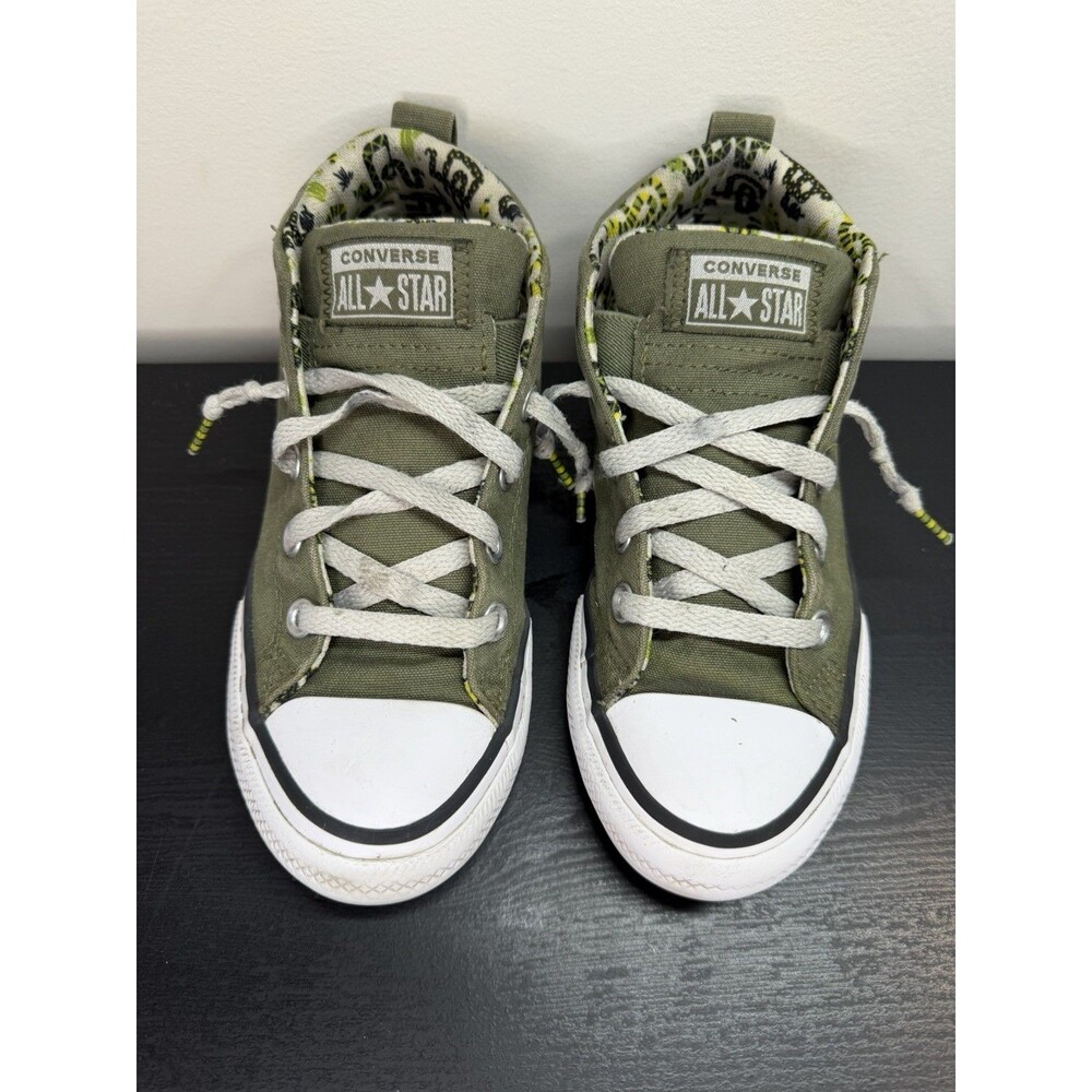 Converse CTAS Street Snake Lined Little Kids Mid Sneakers Green A02461F Sz 2